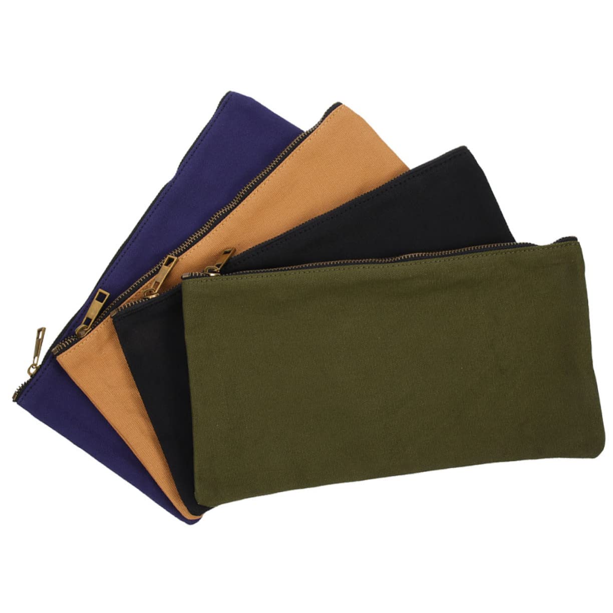 Bolsa de Herramientas Pequeña Cremallera, Lona Resistente, 4 Piezas | Oxford Cloth, Ligera y Fácil de Transportar, Plegable para Guardado, Formato Compacto para Organización