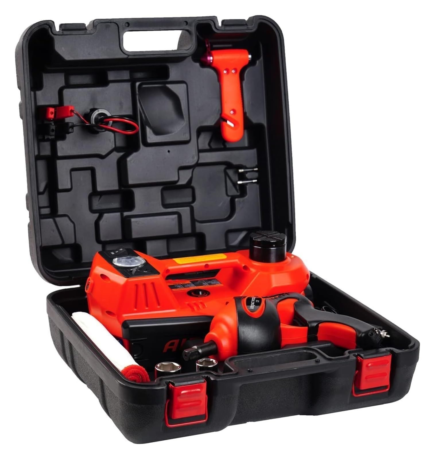 Mthckxjbsuz Rosso Portable 5-In-1 Tire Change Emergency Repair Set With Impact Wrench And Inflator For Cars, Suvs, And Trucks,Reliable Results