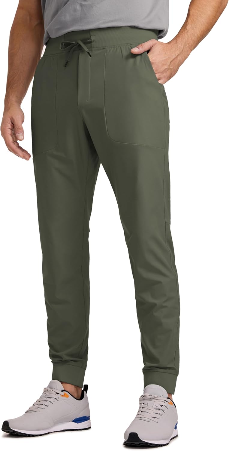 CRZ YOGA All Day Comfy Pull-On Golf Joggers for Men 28"/30"/32" - Quick Dry Lightweight Work Casual Pants with Pockets