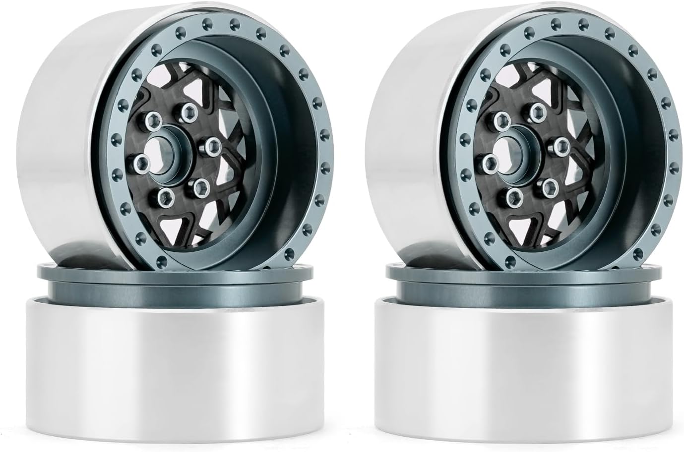 Pièce SCX10 Capra Adaptateur Roue INJORA Pour RC Crawler 1/10 - Hexagonal Laiton Noir - Axial SCX10, Capra - 7mm Upgrade Axial SCX10