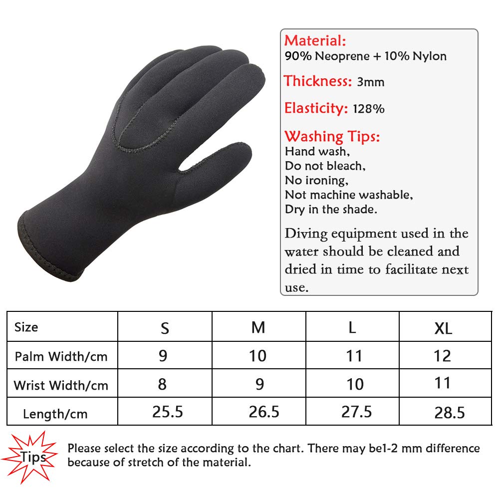 iCookii 3mm Neoprene Diving Gloves Anti-Slip Wetsuit Gloves for Men Women Water Gloves for Diving Snorkeling Paddling Surfing Kayaking Canoeing Spearfishing Skiing