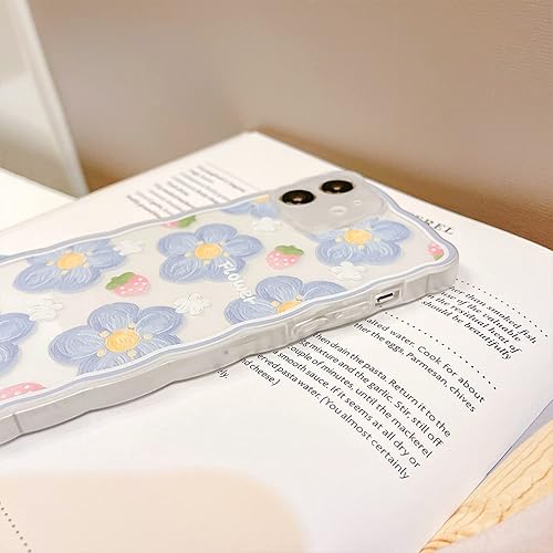 Miniatura 7 de Ownest Funda transparente compatible con iPhone 13 Mini de 6.7 pulgadas con diseño de encaje de fresa para niñas y mujeres, funda protectora de TPU