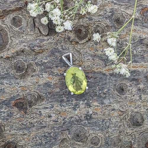 Pendentif en argent sterling 925 avec quartz citron facetté, élégance bohème - 2