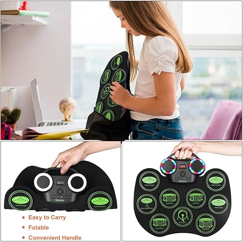 Miniatura 5 de Kit de batería electrónica, batería digital enrollable portátil con 9 almohadillas, MIDI, DTC, altavoces duales integrados, batería recargable