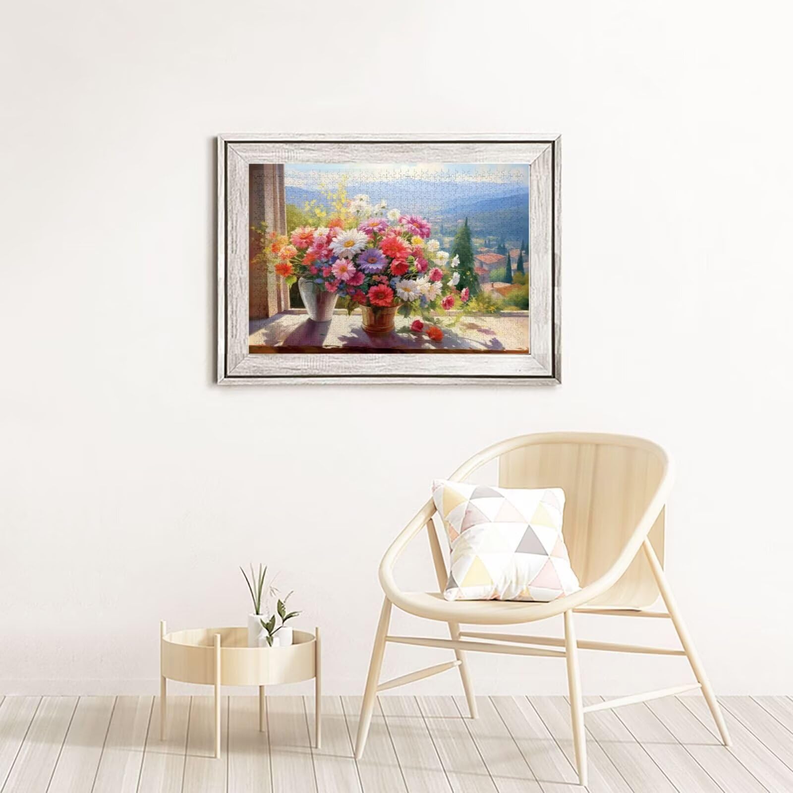 Puzzle 2000 Teile, Puzzle Erwachsene, Holzpuzzle Blume Impossible Jigsaw, Clevere Rätsel, HD Farbe Jigsaw mit Geschenkbox Verpackung for Room Decor, Geschenke für Frauen Fensterbank 100x70cm p-1647