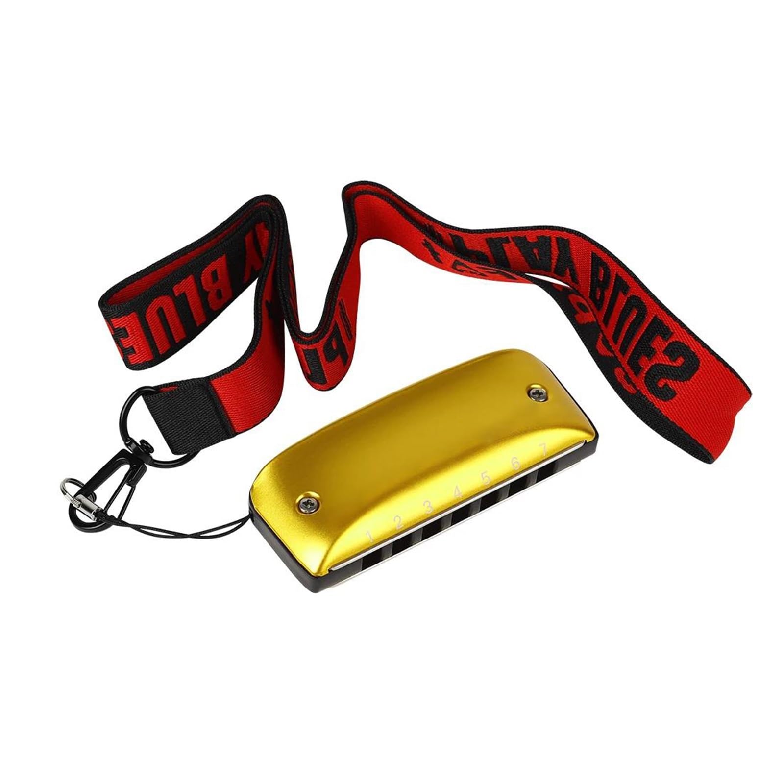 Harmonijka Blues Harmonijka 7-otworowa Blues Harp Instrument Dęty Drewniany Czerwony/Zielony/Fioletowy/Niebieski/Różowy/Żółty Dostępny(Yellow G)