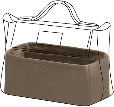DGAZ Silk Purse Organizer Insert For Hermes 24/24 mini/29/35 Bags, Luxury Handbag & Tote Organizer, Simplicity bag organizerEtoupe grey,24/24-mini