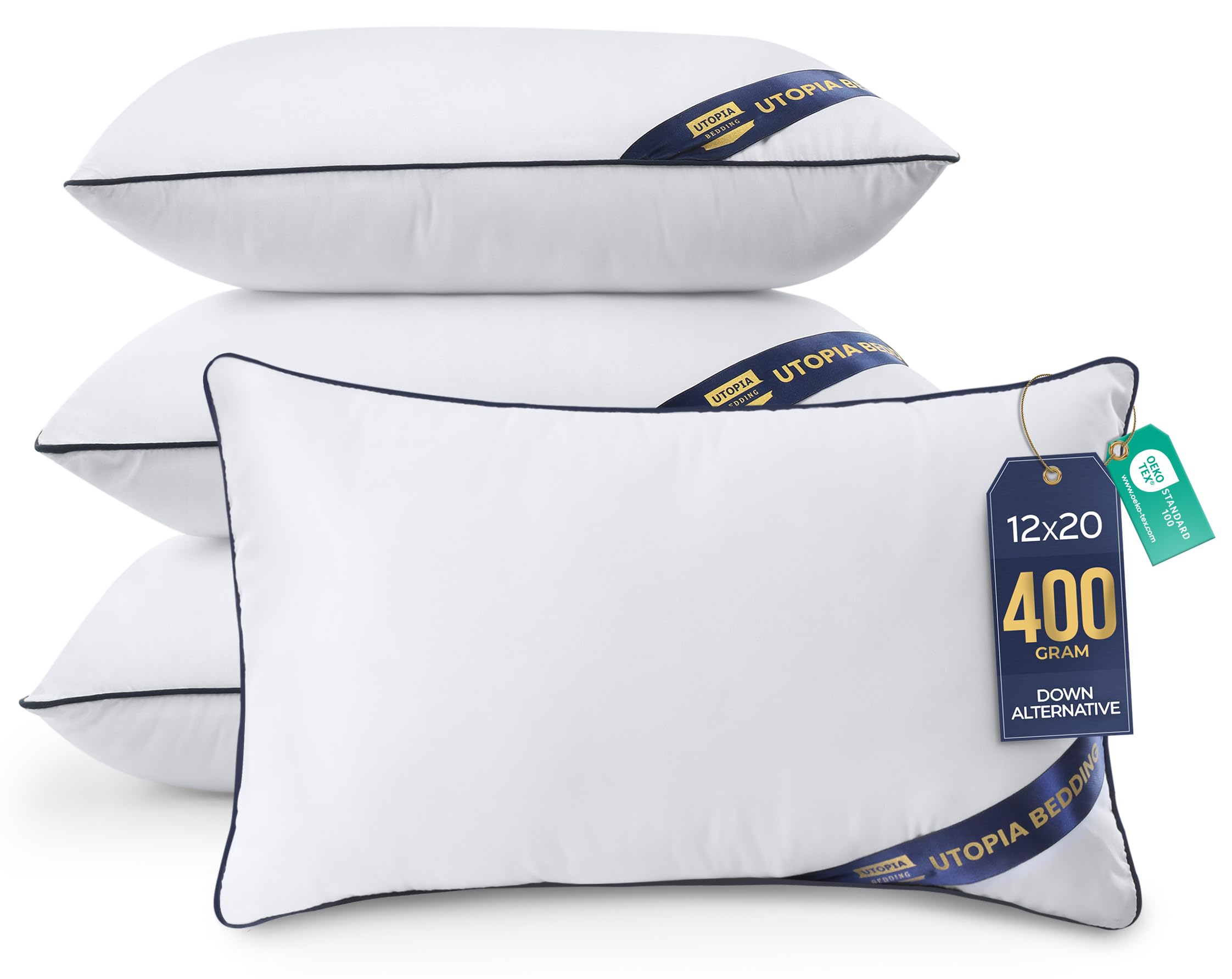Utopia Bedding Coussin, Coussins de Garnissage, Canapé Oreillers, Rembourrage Coussins, Intérieur Coussin Salon (4, Blanc, 30x50 cm)