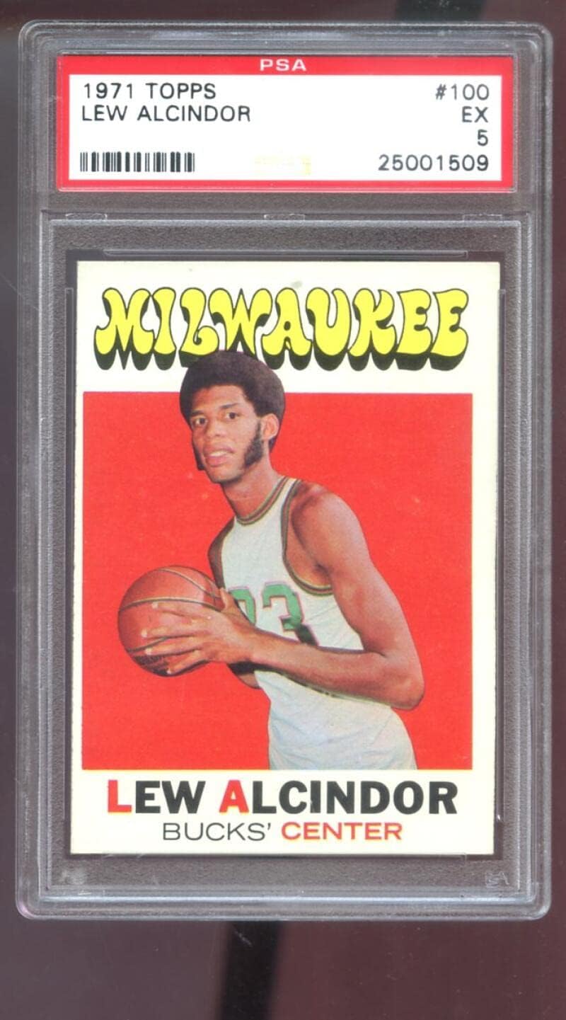 1971 Topps #100 Lew Alcindor Kareem Abdul-Jabbar PSA 5 Graded Basketball Card 1971-1972 71-72 Los Angeles Lakers