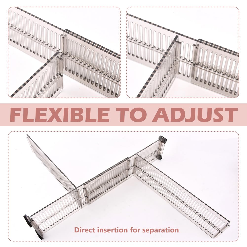 Schubladenteiler, 25,4–50,8 cm, verstellbare Schubladen-Organizer-Trennwände, ausziehbare Kunststoff-Schubladentrenner, Schrank-Organizer für Küche, Schlafzimmer, Büro, Schreibtischschublade,