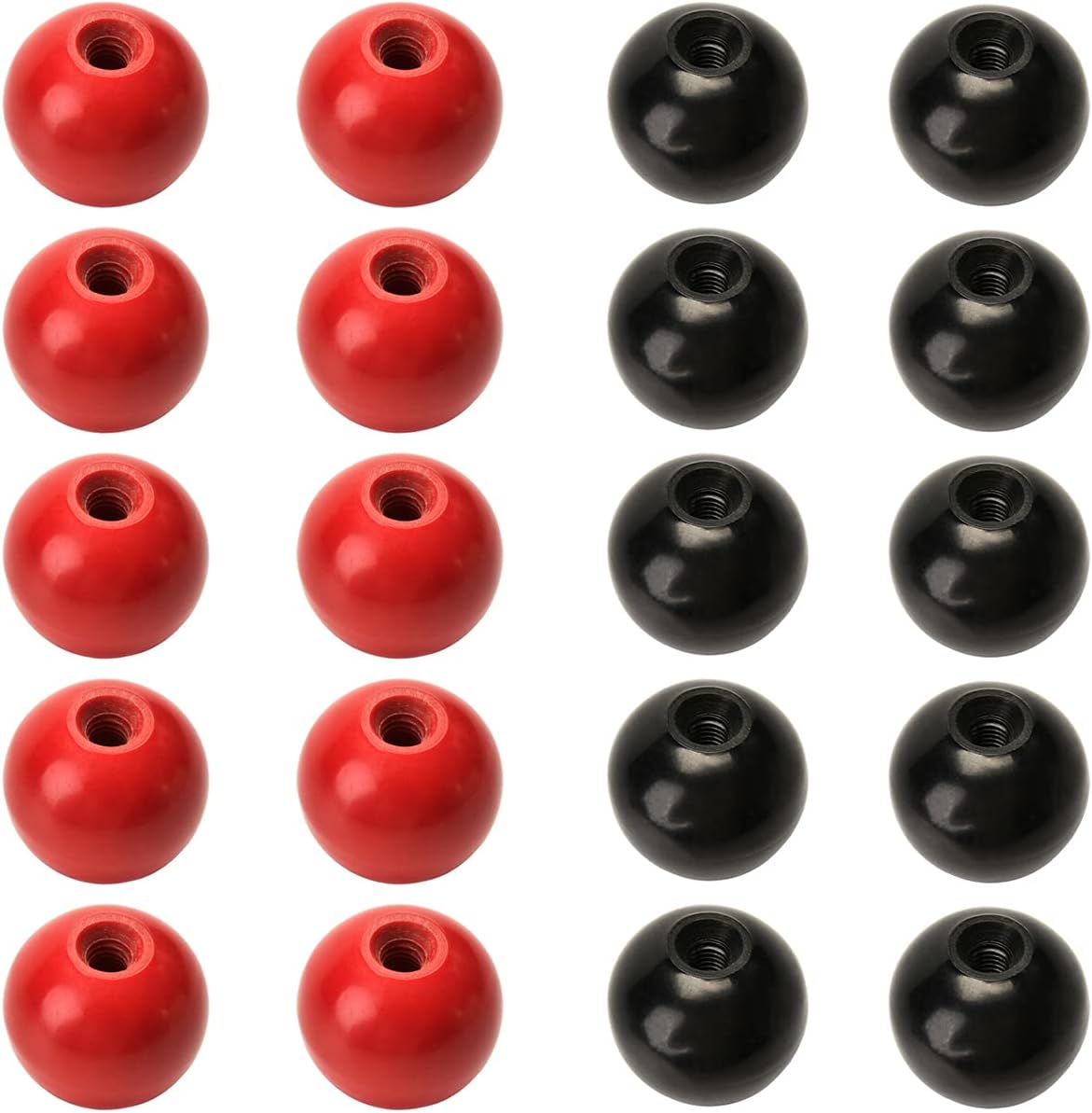 Othmro 20pcs Thermoset Ball Knob M6 Female Thread Machine Handle 30mm Diameter Smooth Rim