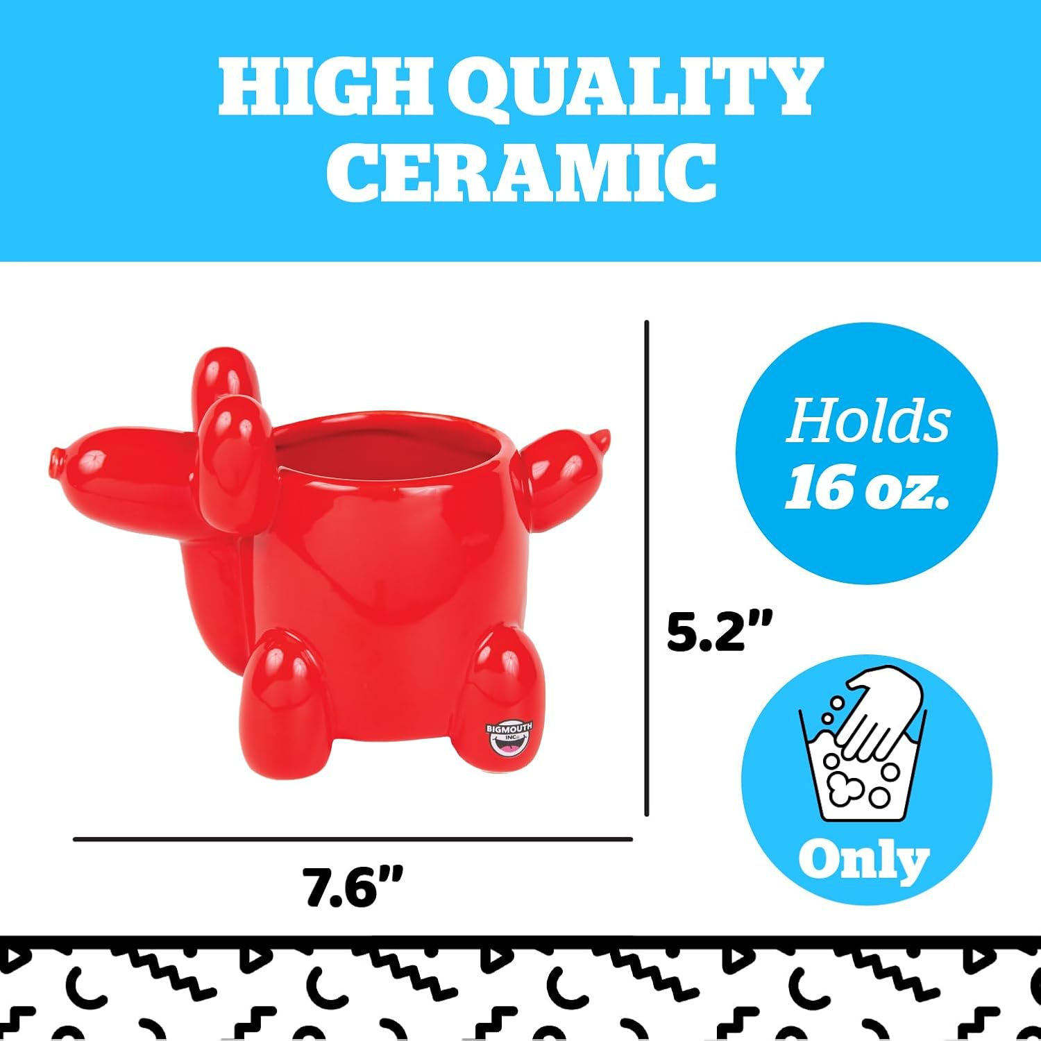 BigMouth Inc Novelty Balloon Dog Multi-Purpose Desk Mug, 2-in-1 Pen Pencil Holder and Ceramic Coffee Cup, Funny Office Gifts for Coworkers image 5