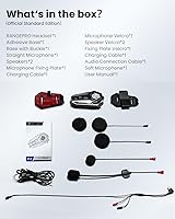 Vista 7 de ILM Casco de auriculares Bluetooth para motocicleta, sistema de comunicación de 6,889.8 ft, intercomunicador IP67, impermeable, cancelación de Gris