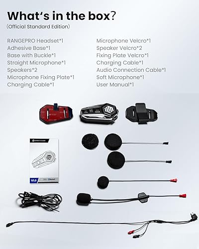 Miniatura 7 de ILM Casco de auriculares Bluetooth para motocicleta, sistema de comunicación de 6,889.8 ft, intercomunicador IP67, impermeable, cancelación de