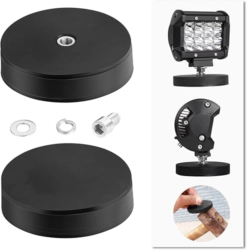 Miniatura 6 de Abrazadera de tubo, 2 piezas potente soporte magnético de montaje en base soporte de ventosa para barra de luz LED, soporte magnético para techo de