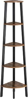 VASAGLE LLS35X Corner Rack, Corner Shelf, Wooden, Stylish, Easy Assembly, Storage Rack, Simple, Display Shelf, Slim, Flower Stand, 5 Tiers