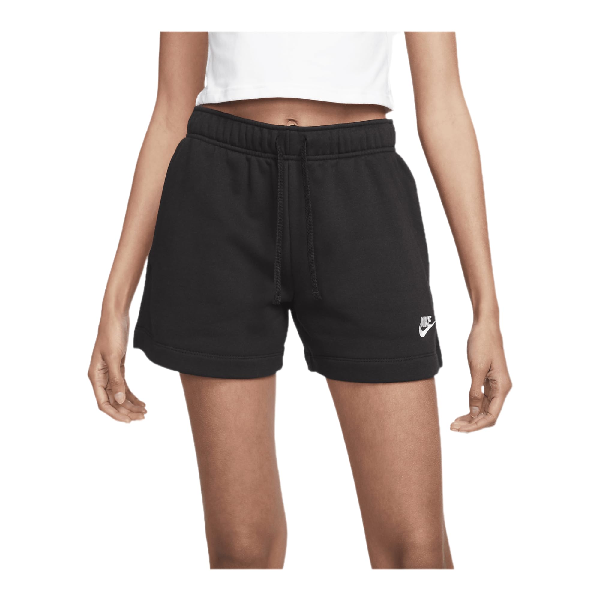 NIKE DQ5802-010 W NSW Club FLC MR Short Shorts Women's Black/White Size 2XL-S