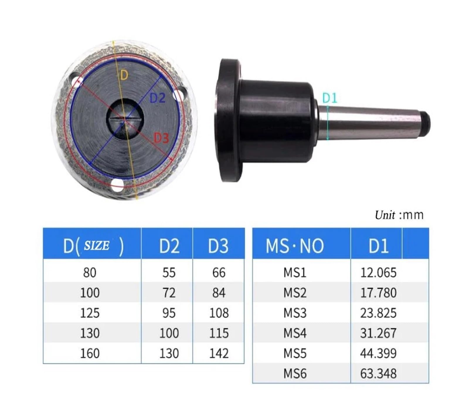 Uchwyt tokarski obrotowy 125MM Uchwyt stożkowy z kołnierzem MT5-125 Uchwyt tokarski z kołnierzem 3-szczękowy 4-szczękowy adapter uchwytu 125MM