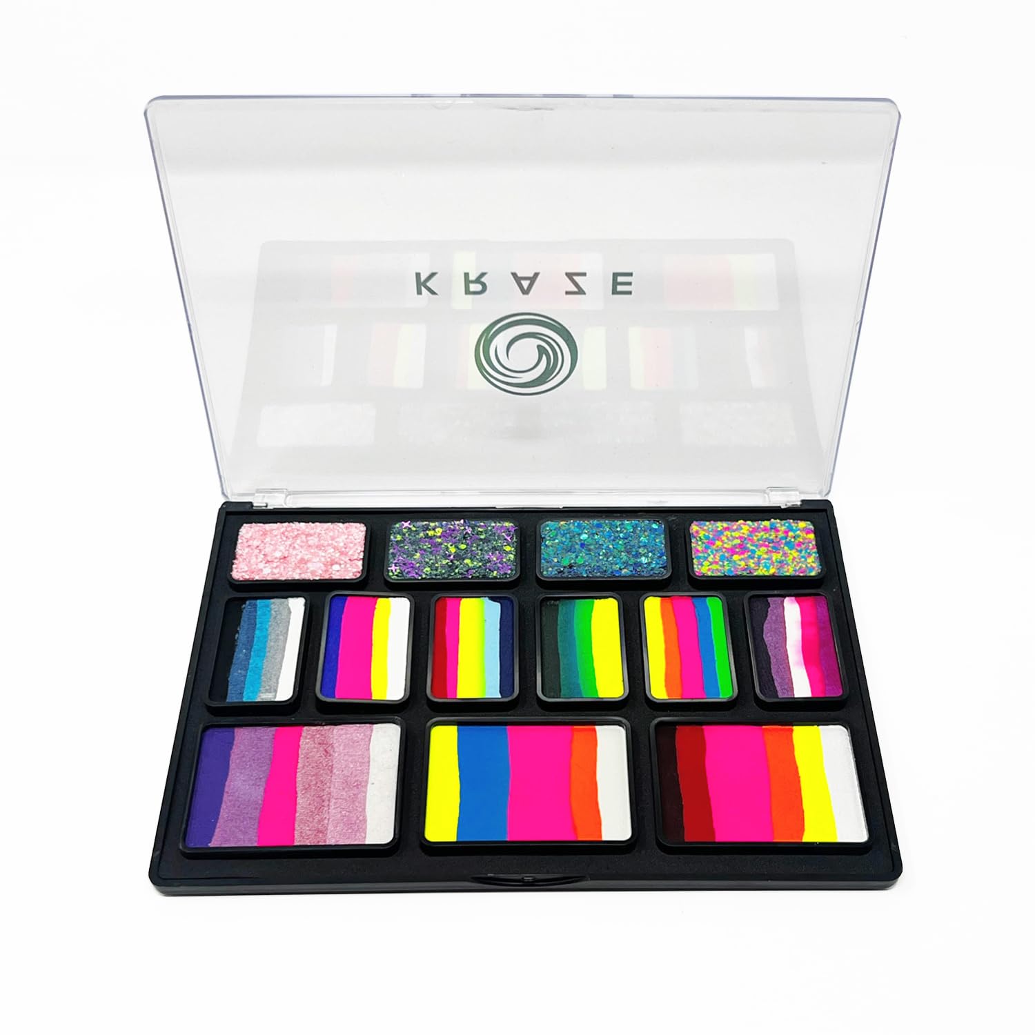 Kraze FX Bold and Brilliant Palette by Jacqueline Howe Professional Face Painting Split Cake Palette, Water Activated, Hypoallergenic, Halloween Party Makeup Face Paint Kit for Kids & Adults