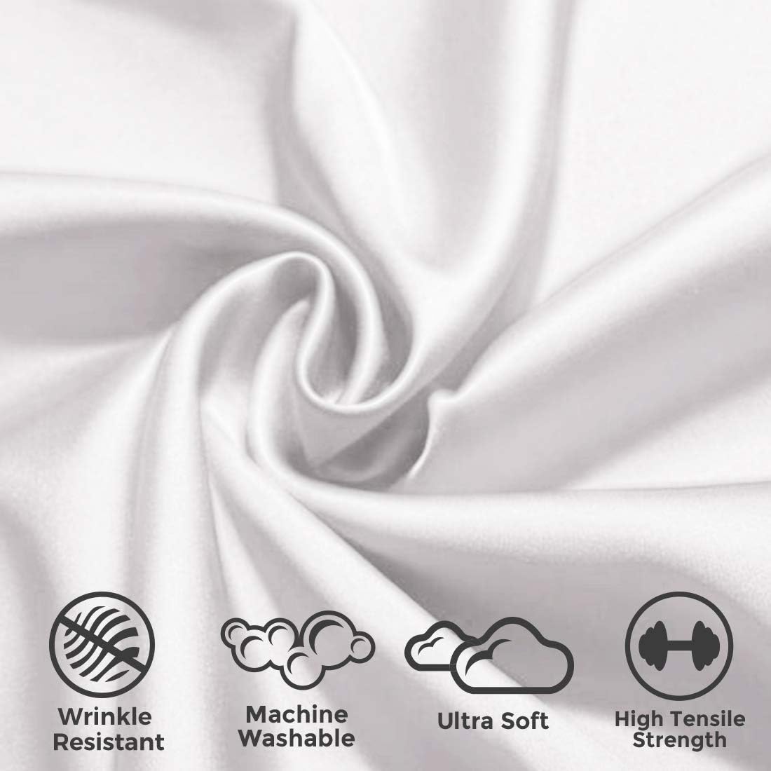 Flow's Linen Satin Silk Flat Sheet, Silk Flat Sheet, Premium Quality Satin Silk, Soft & Smooth, Twin Size, Black