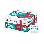 Dealmed 200 Sterile Alcohol Prep Pads Isopropyl Wipes Individually Wrapped Medium Square, 2-Ply for Cuts Scrapes and General Cleansing