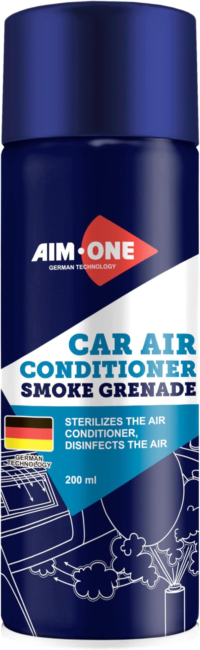 AIM-ONE Aim One Car Air Conditioner Smoke Grenade 200ml Sterilizes The Air Conditioner, Disinfects the Air