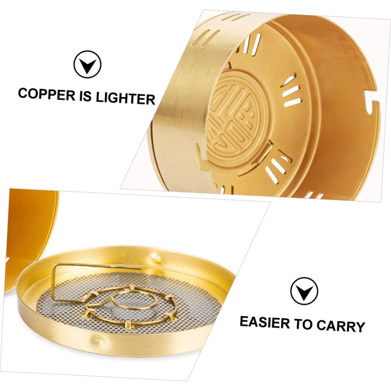 NOLITOY Moxibustion Box Heated Therapy Device for Women Men Health Care Copper Moxa Box for Body Massage Style