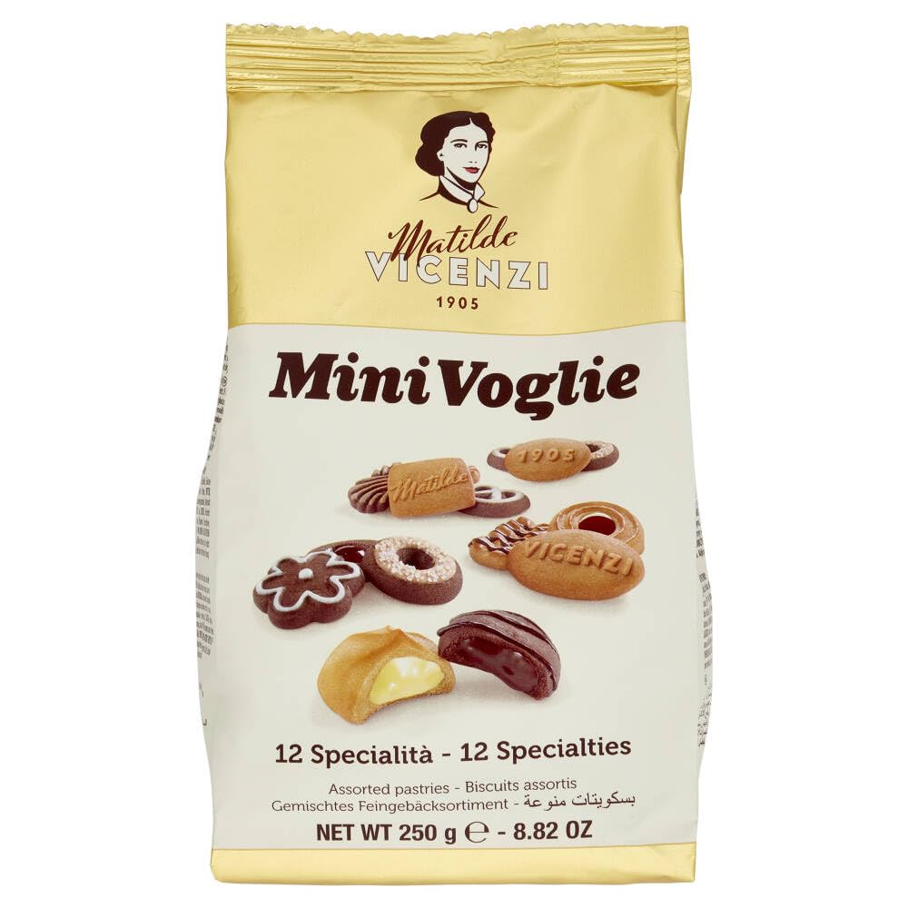 Italian Gourmet Matilde Italian Gourmet Minivoglie biscotti assortiti burro | Frollini con ripieni e marmellata, Auswahl für Kaffee, Tee, colazione e, Gesamtnettogewicht 1,5 kg + Kostenlos Polpa 400g