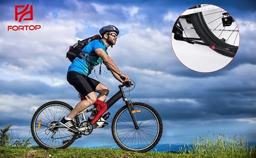 FORTOP Adjustable Kickstand for Adult Bicycle – Heavy Duty Center Mount Double Bike Stand for 24” 26” 27.5” 29” Bikes – Aluminum Alloy Kick Stand for MTB, Road (Black 2)