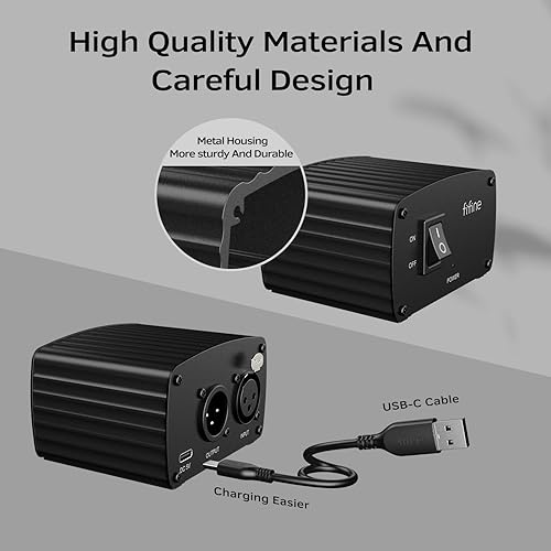 Miniatura 8 de FIFINE Micrófono de condensador XLR y alimentación fantasma de 48 V, micrófono de estudio cardioide para grabación, voz, transmisión de voz en off,