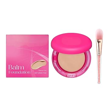 Peptide Bounce Foundation with Brush Moisturizing Lightweight Buildable Coverage Hydrating Matte Finish for All Skin Types Oil Control Concealer Summer Makeup Fresh Glow Natural Color