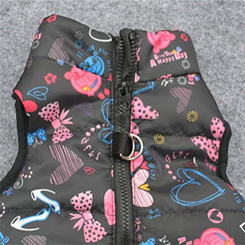 Howstar Pet Camouflage Cold Weather Coat, Small Dog Vest Harness Puppy Winter Padded Outfit Warm Garment (S, Black)
