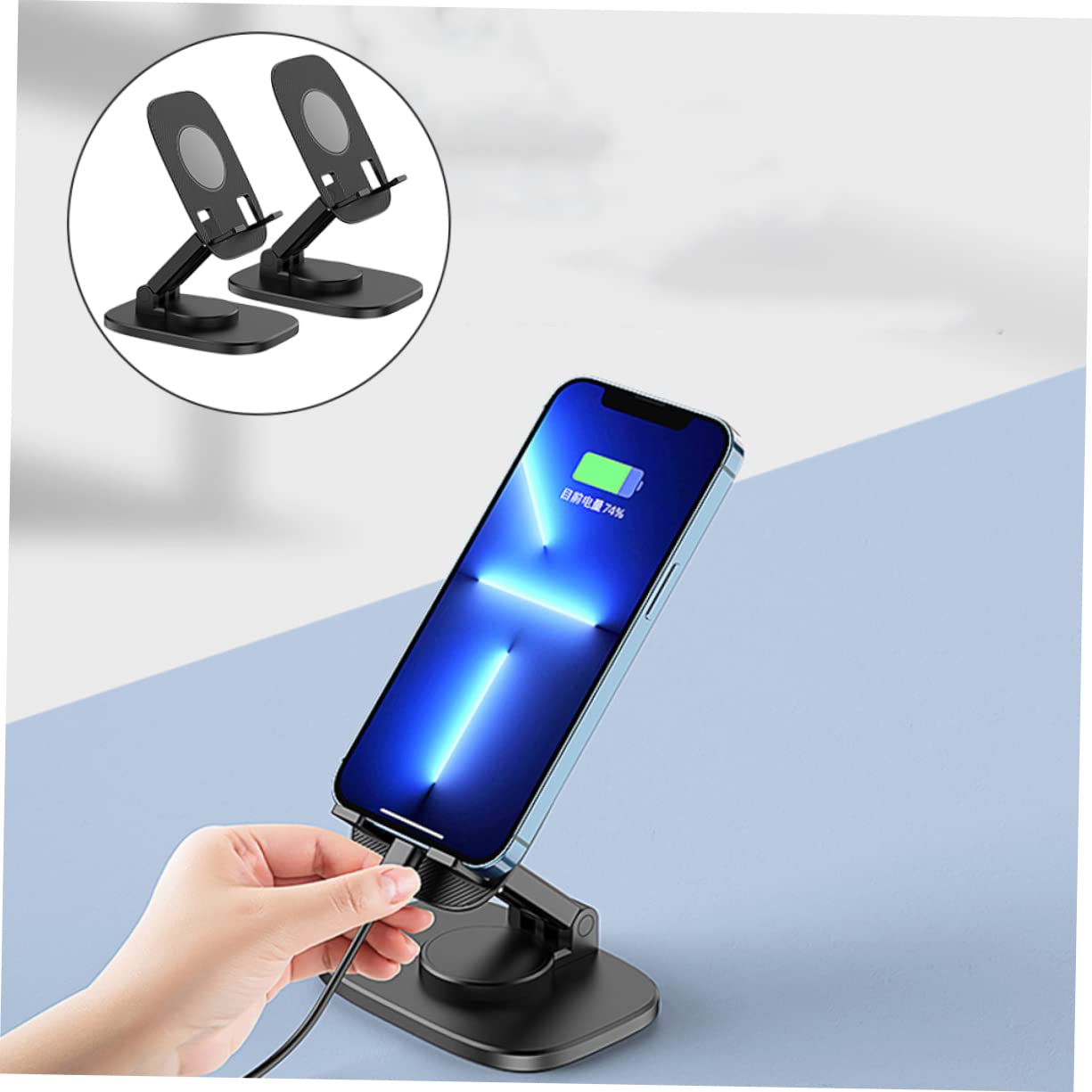 LABRIMP 2pezzi Supporto Per Telefono e Tablet Da Scrivania Rotante Design Per Smartphone e Dispositivi Portatili