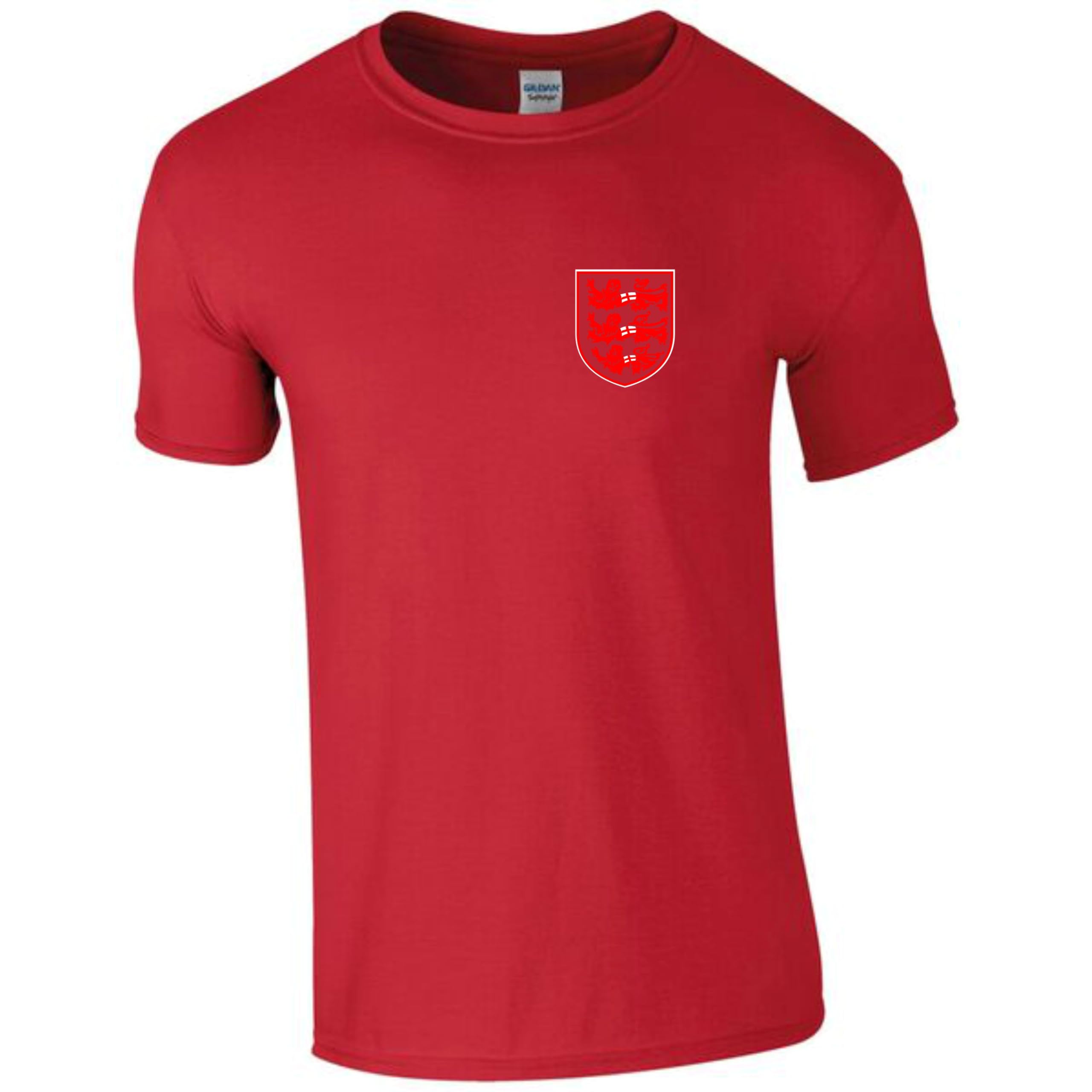 Cyclops Print England 3 Lions T-Shirt, 100% Cotton, Small Crest Motif, Regular Fit, Crew Neck, White (UK, Numeric, 4, Regular, Regular, Red) โ image 1