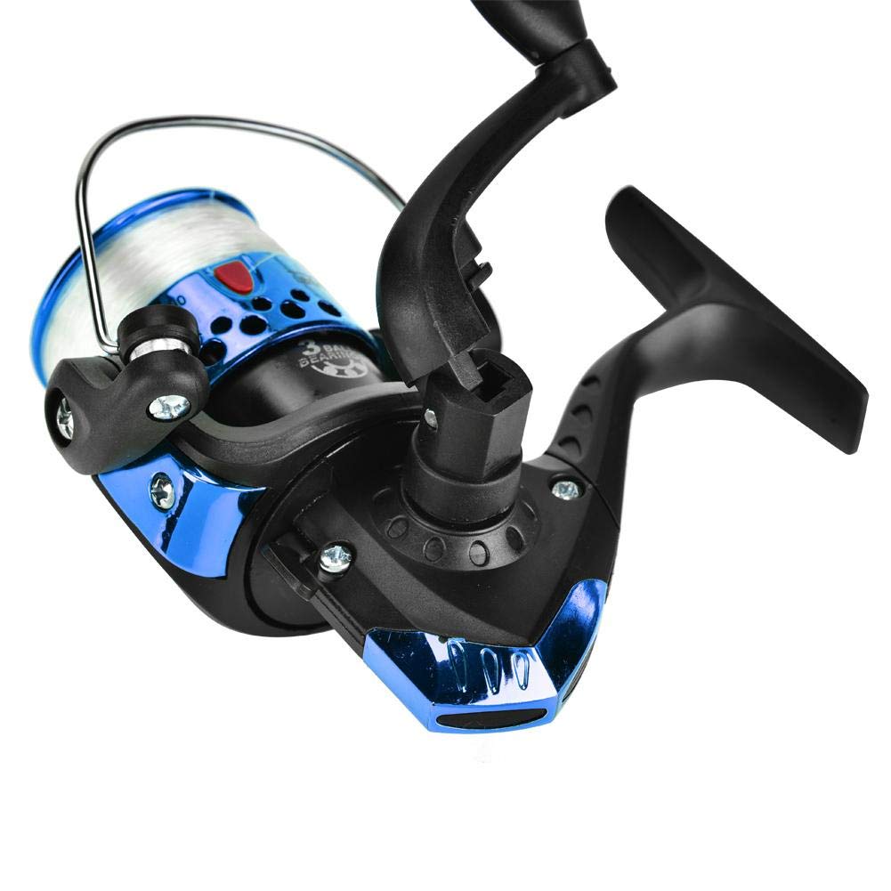 Keenso Moulinet de pêche, tête rotative en Plastique plaqué 12BB pour Eau Douce/salée, Argenté, 8000