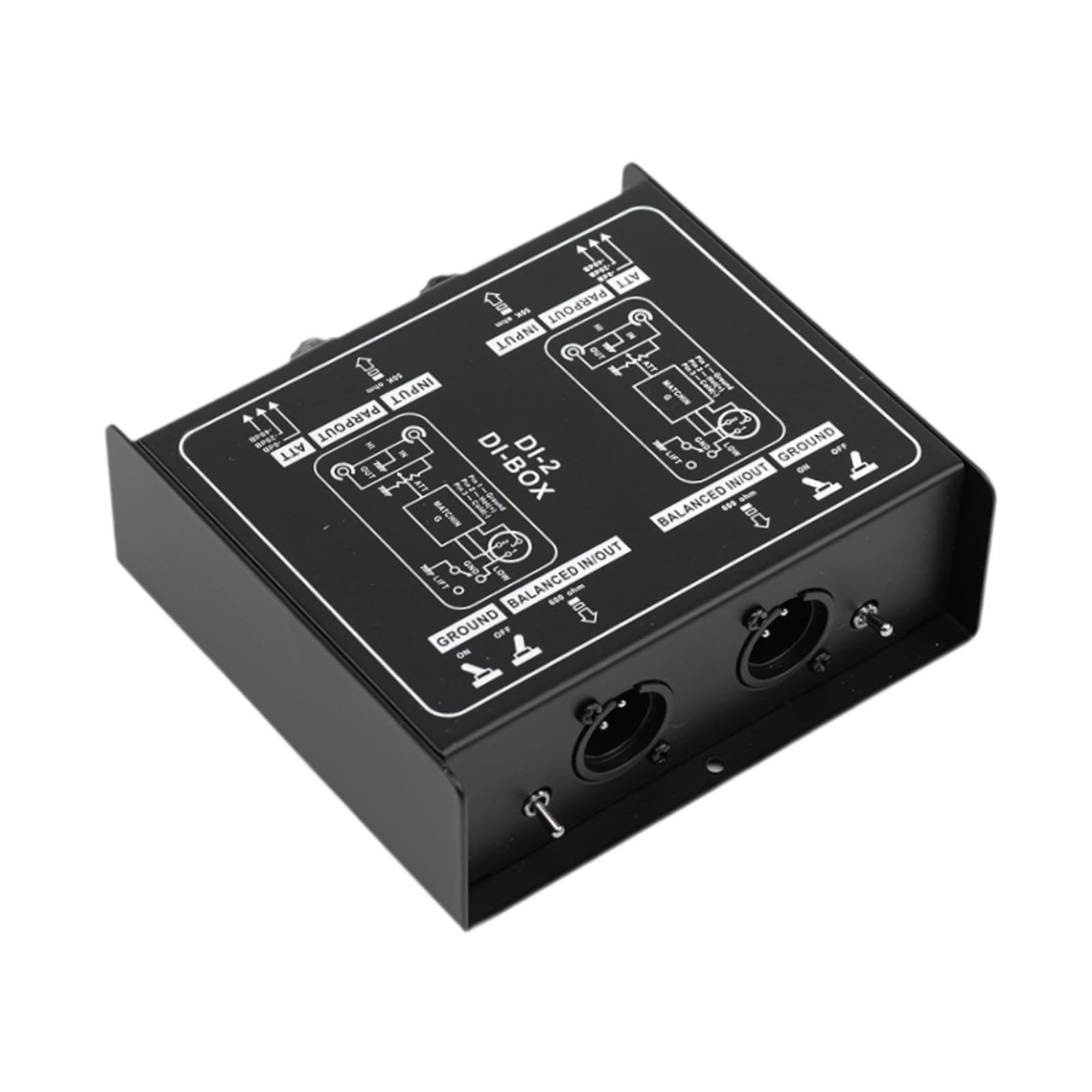 Box Audio Passivo Ad Iniezione Ad Alta Impedenza per Chitarra/basso, Spettacoli Dal Vivo, Professionisti E Musicisti, Doppio