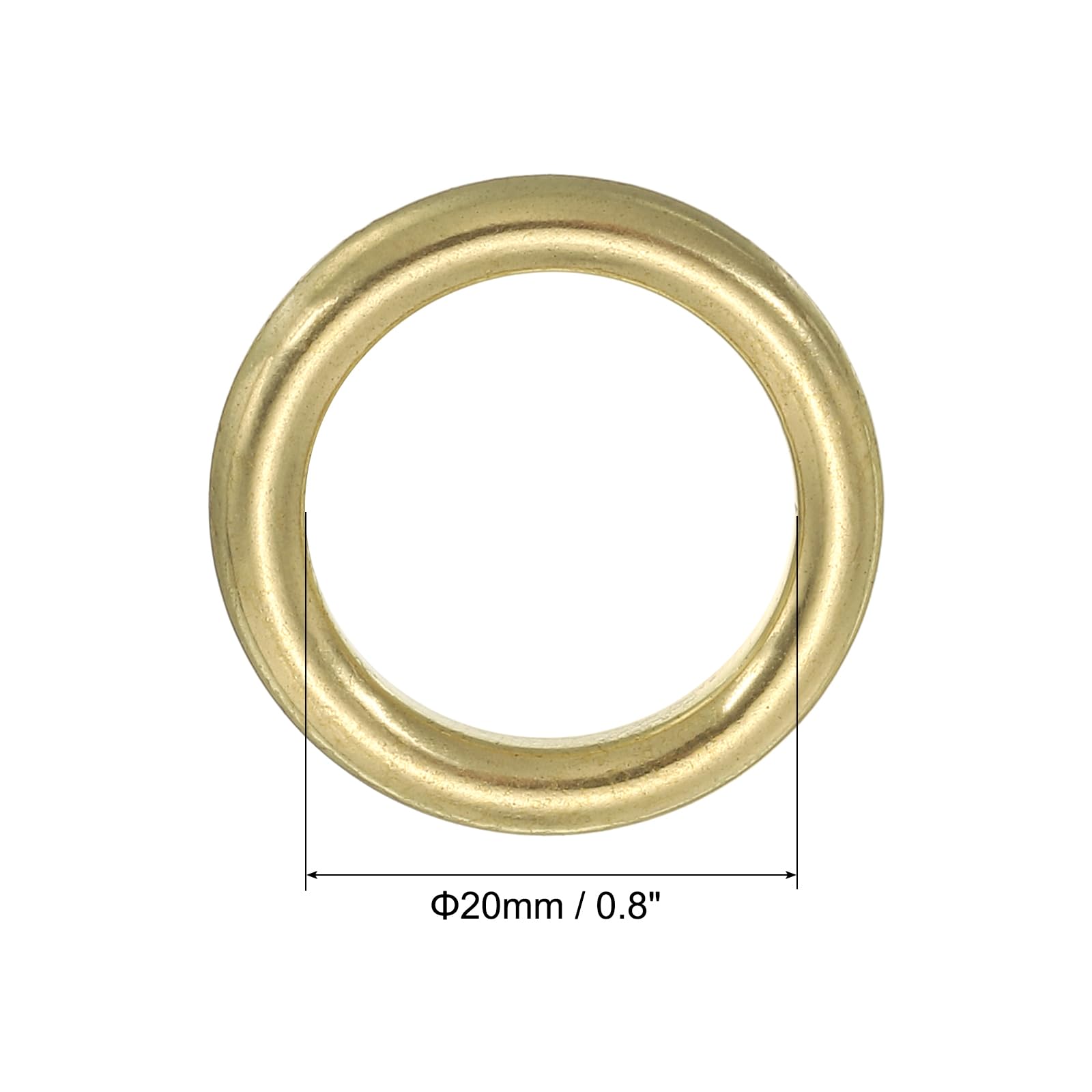PATIKIL Brass O Ring, 4 Pack 0.8 Inch Inner Dia Solid Brass Round Ring Circle Loop Buckle for Leather Craft Purse Bag - Image 2