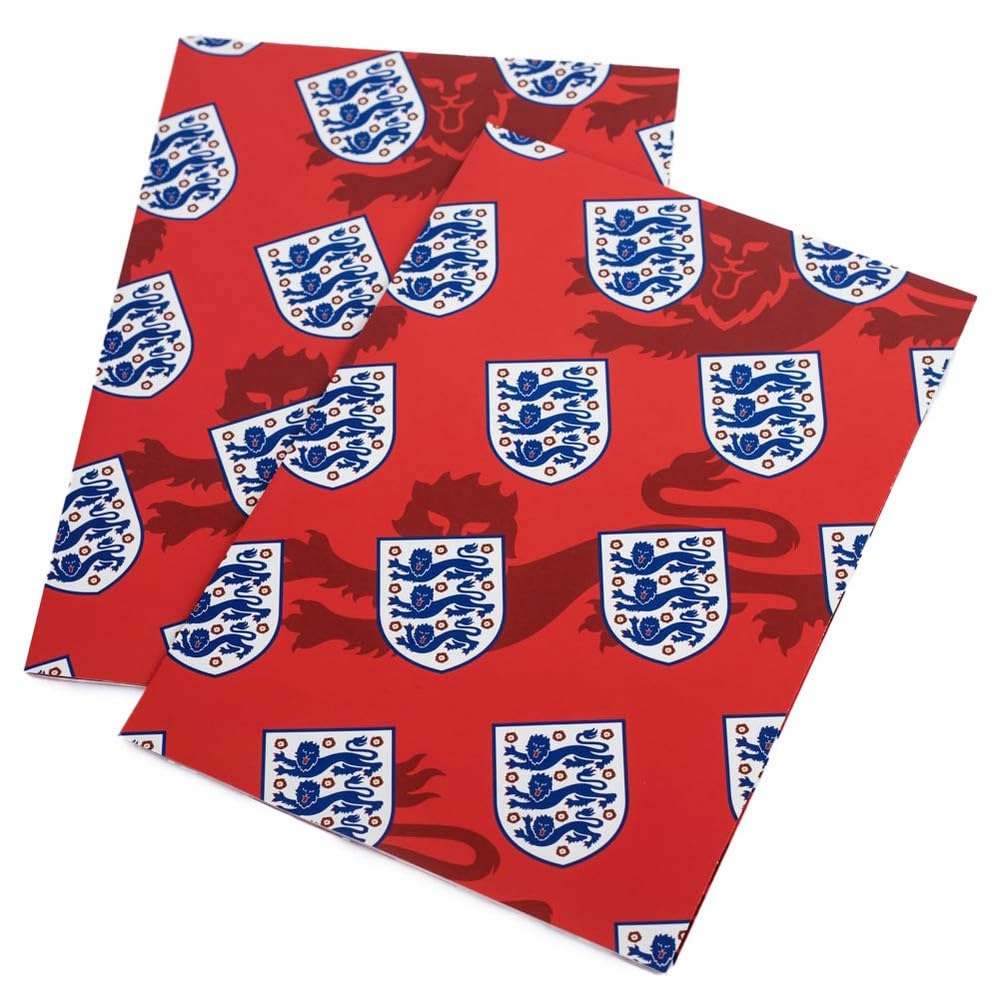 England FA Wrapping Paper Gift Wrap Football Birthday Wrap 2 Sheets & 2 Tags Pack