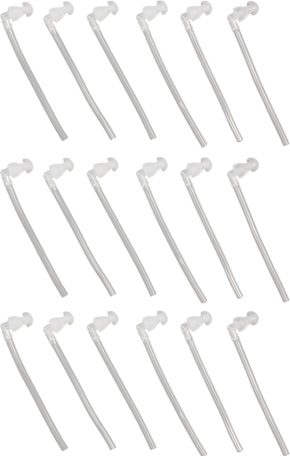 FCS Ear Tips Silicone Earplug Domes for BTE and Pocket Hearing Instruments Ear Tip Replacement with Tube and Elbow Connectors (18 Pc. Small- 8mm)