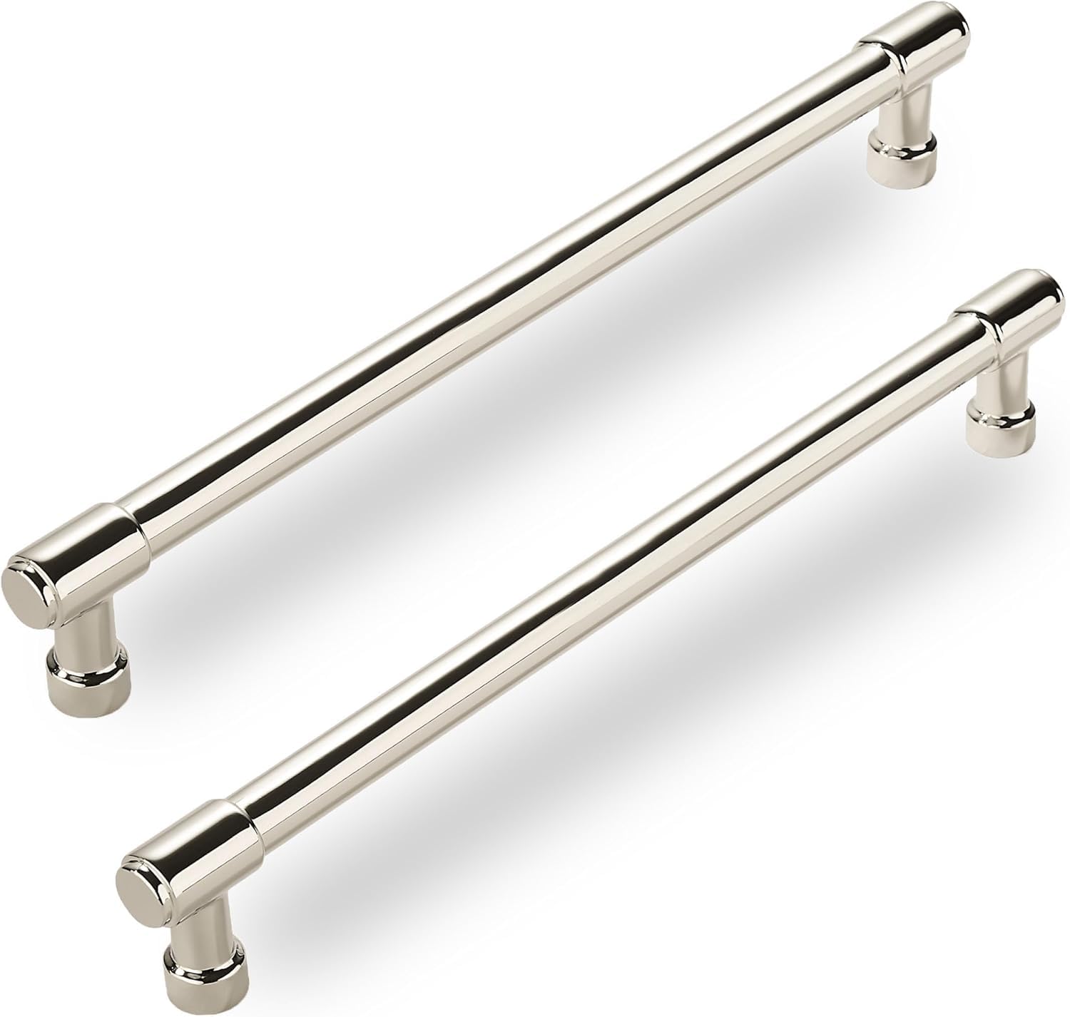 CABDM 6 Pack Polished Nickel Cabinet Pulls,10 Inch(256mm) Hole Centers Cabinet Handles Kitchen Hardware for Cabinets and Drawer