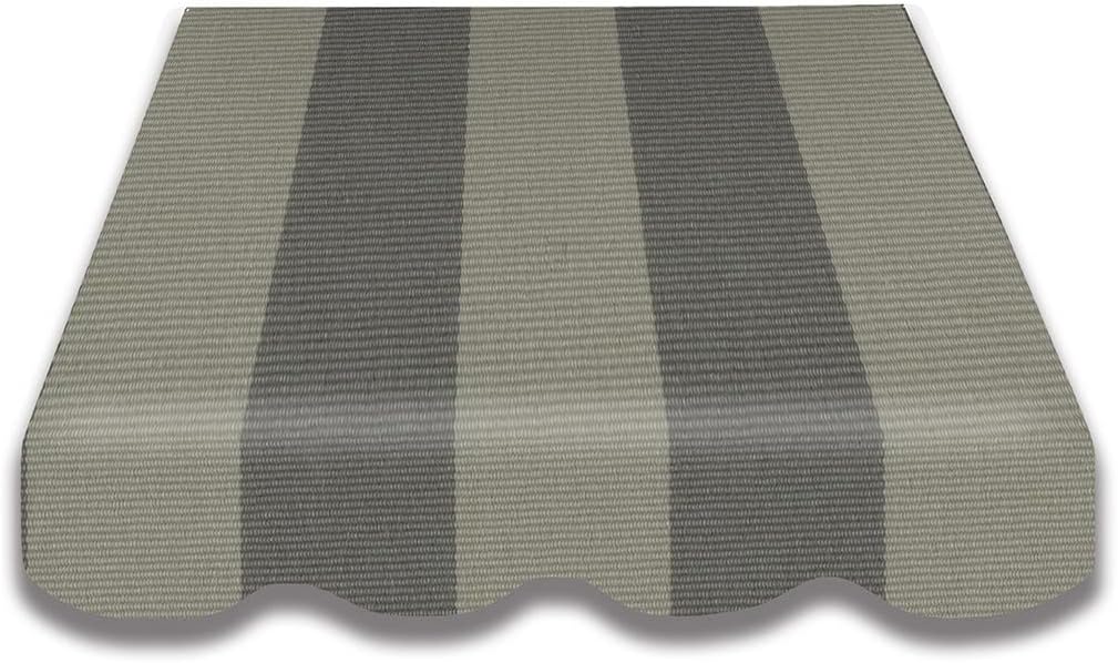 Home Trends Tissu De Store 4m Avec Volant - 387 X 300 Cm Rayures Jaunes Blanches Grises - Imperméable UV