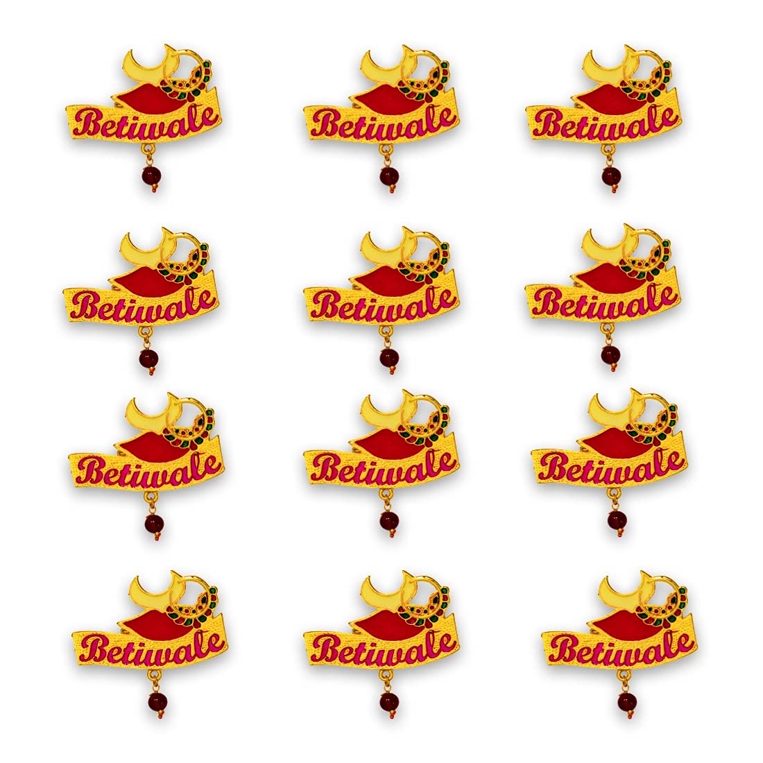 Betiwale Gold Plated Multicoloured Wedding Brooch with Pin Clip For Men & Women (4) (B09GRHQWLB) Amazon Price History, Amazon Price Tracker