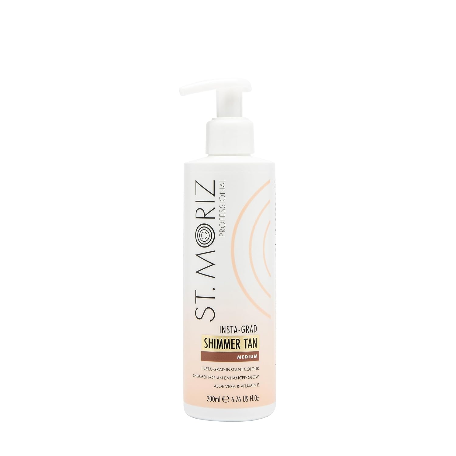 St Moriz Professional Insta-Grad Shimmer Self Tanner Lotion in Medium - Illuminating Instant Self Tan with Added Shimmer, Aloe Vera and Vitamin E - Dermatologically Tested (6.76 Fl OZ)