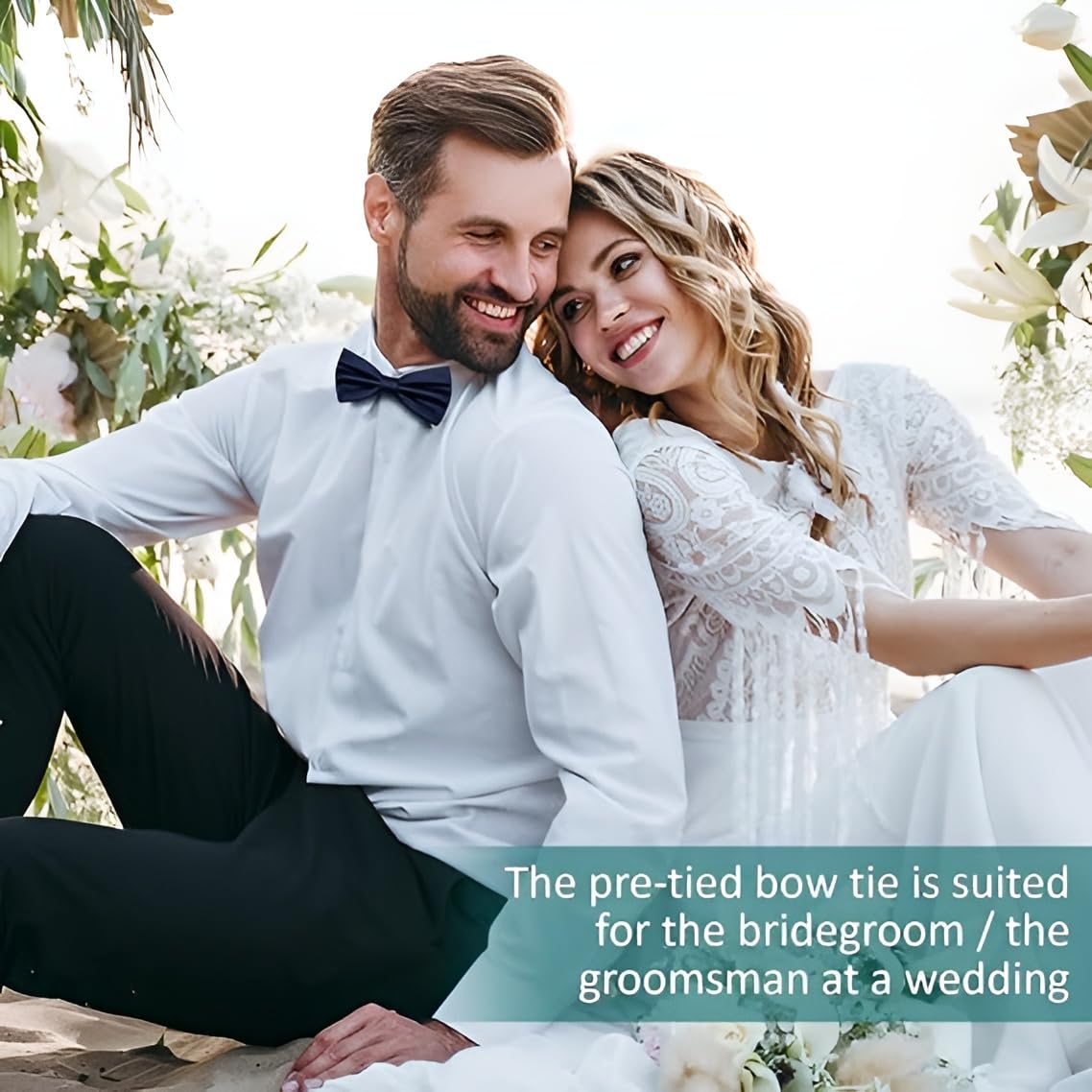 NEUROCLUB Bow Tie for Men Classic Solid Color Pre-Tied Satin FoTuxedo Bowtie Adjustable Length Clip on Design for Adults Elegant Double Fold Ties for Boys and Men’s (Neavy Blue) - Image 7 thumbnail