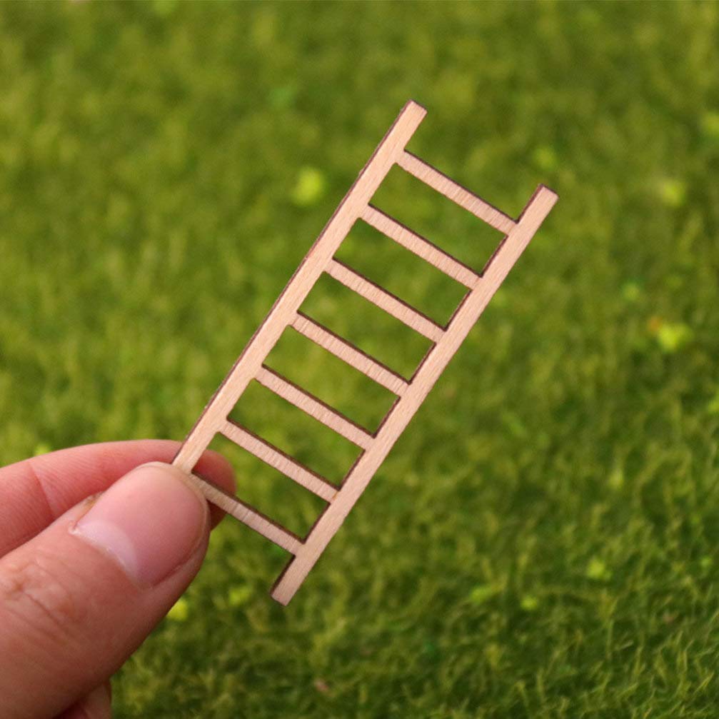 Miniature Wooden Rope Ladder – Fairy Garden & Dollhouse Decor, DIY Craft Accessory For Tiny Landscapes
