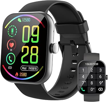 Smart WatchAnswer/Make Call, 1.96" Smartwatches for Men Women, Fitness Activity Tracker with Heart Rate SpO2 Sleep Monitor, Pedometer, 100+ Sport Modes, IP68 Waterproof Smart Watches for iOS Android