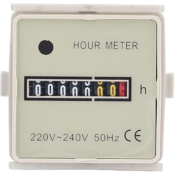 Mechanical Operating Hour Counter AC 220-240V Industrial Timer 0-99999H59M Time Range with Fixed Buckle