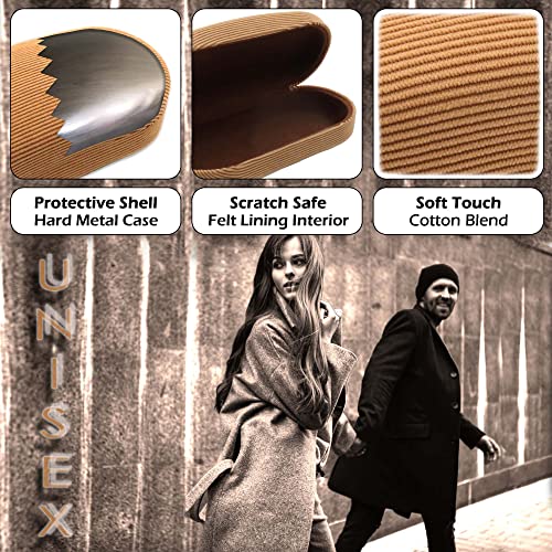 Image of MyEyeglassCase - Large Sunglasses Case - Hard Glasses Case Holder w /Pouch & Cloth - Eyeglass Case Aviator Frames Men & Women