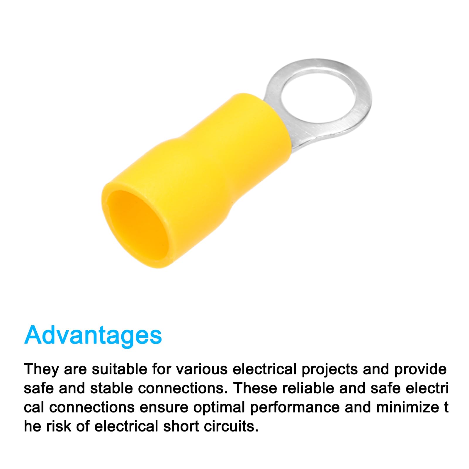 QUARKZMAN 4000 Piezas Conector de Anillo Aislado de Cable Terminal de Engarce Eléctrico 14-12 AWG para Proyectos Eléctricos Amarillo