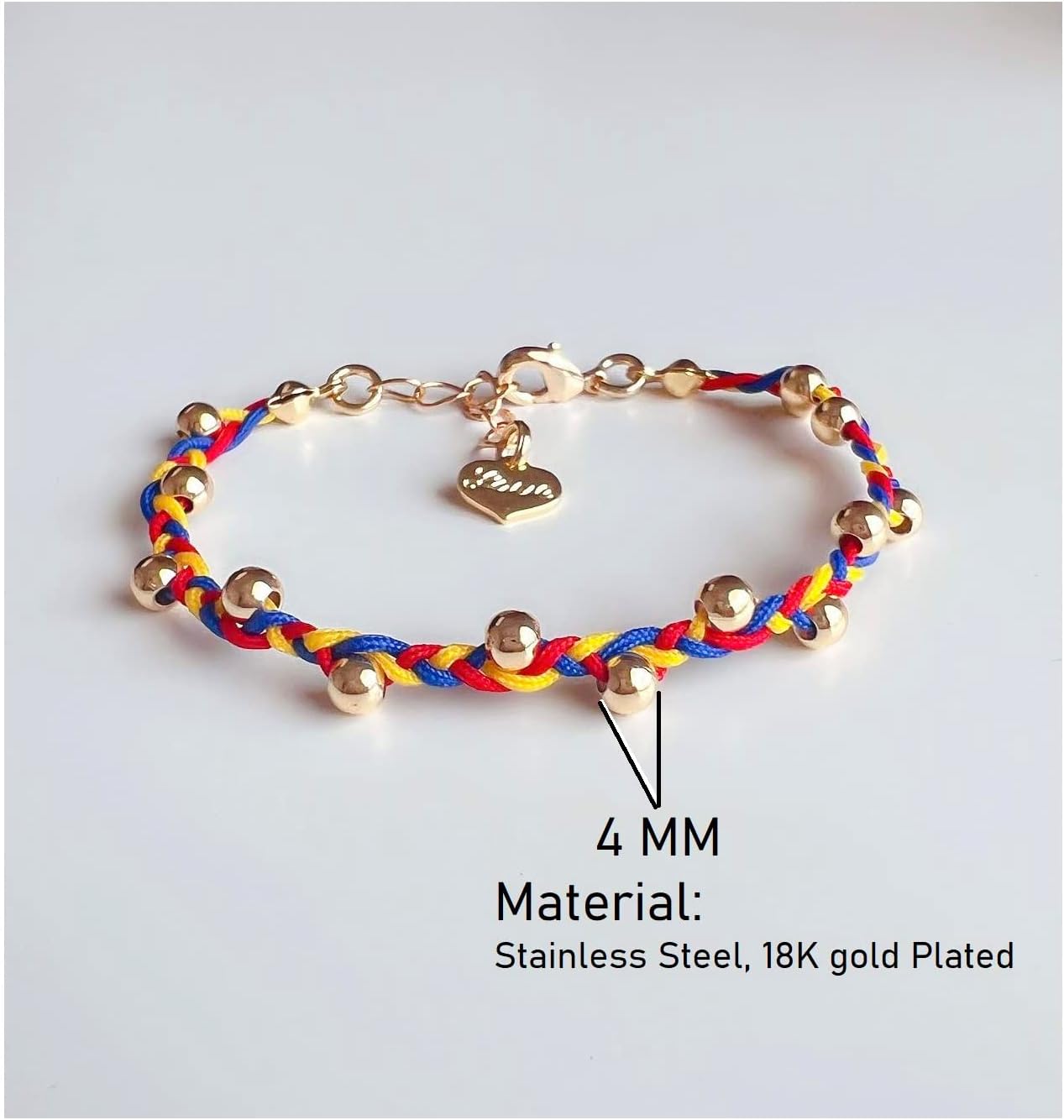 Yellow Blue Red Bracelet, Colombian bracelet, Pulsera de Colombia, Colombian Bracelet, Bracelet, Colombian Flag, Colombian art, Colombian gift, Venezuelan Bracelet